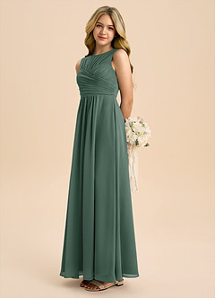 Azazie Skyla Junior A-Linie Plissee Chiffon Kleid Seemoos image1