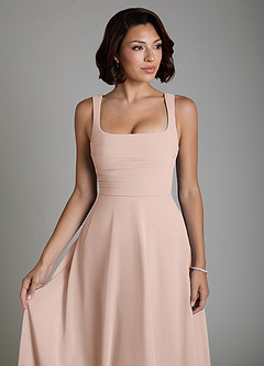Azazie Azaria Bridesmaid Dresses English Rose A-Line Corset Chiffon Dress image3