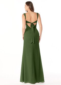 Azazie Audre Bridesmaid Dresses Olive Mermaid Pleated Chiffon Dress image2