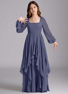 Azazie Clara Junior Klänning av A-Line i Chiffong Blouson image6