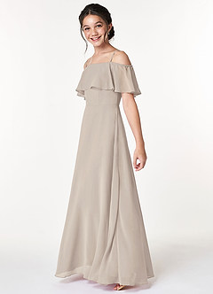 Azazie Maggie Junior Frost A-Line Off the Shoulder Chiffon Dress image5