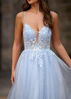 Finesse Blue A-line Prom Dress image6