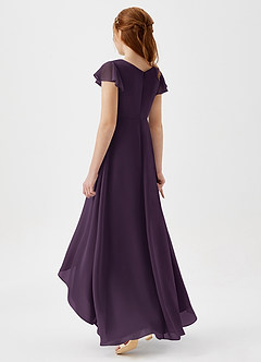 Azazie Breanne Junior Plum A-Line Chiffon Dress image3