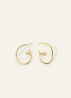 front Pendientes envueltos en línea bañados en oro de 18 quilates