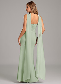 Azazie Kinsley Kleider zum Anprobieren zu Hause Meerjungfrau-Linie Plissee Chiffon Kleid Dunkelmarine image2