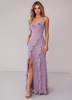 Azazie Malia Bridesmaid Dresses Wisteria Sheath Ruched Chiffon Dress image6