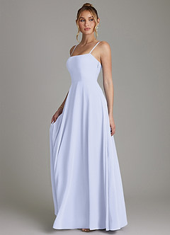 Azazie Elita Brudepigekjoler En streg Plisseret Chiffon Gulv-længde Kjole image5