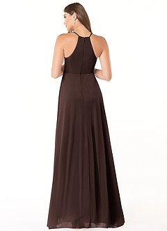 Azazie Annabelle Maternity Bridesmaid Dresses A-Line V-Neck Pleated Mesh Floor-Length Dress image2