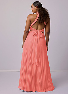 Barbie ♥ Azazie Bridesmaid Dresses Coral A-Line Pleated Chiffon Dress image8