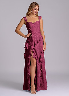 Azazie Sloane Vestidos de madrinha de casamento Vestido Amora de Esgotamento Floral de Linha A com Decote Coração image4