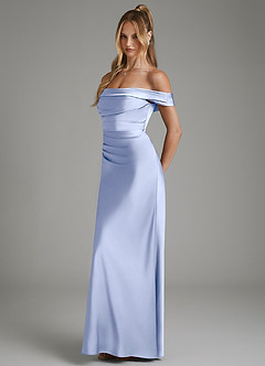Azazie Hayden Bridesmaid Dresses Ice Mermaid Corset Stretch Satin Dress image4