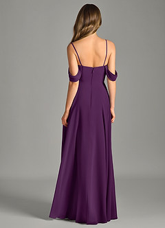 Azazie Chelsey Abiti da Damigella Abito Convertibile A-Line in Chiffon a Spalla Scoperta Uva image7