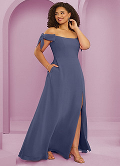 Barbie ♥ Azazie Brautjungfernkleider Wandelbar A-Linie Schulterfrei Chiffon Kleid Sturm image12