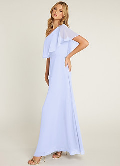 Azazie Lizzy Bridesmaid Dresses Lavender A-Line One Shoulder Chiffon Dress image4