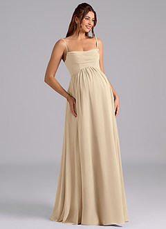 Azazie Saige Maternity Bridesmaid Dresses A-Line Pleated Chiffon Floor-Length Dress image7