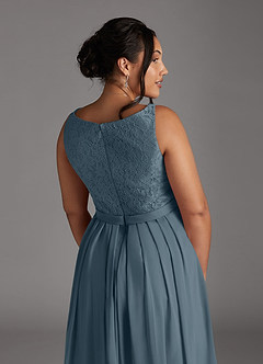 Azazie Ainsling Mother of the Bride Dresses Twilight A-Line Square Neckline Lace Chiffon Dress image18