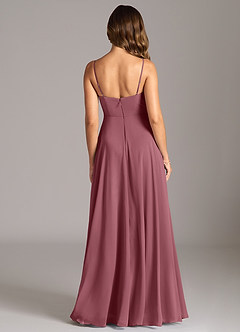 Azazie Amani Brautjungfernkleider A-Linie Plissee Chiffon Kleid Wüstenrose image2