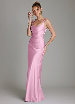 Azazie Agustina Brautjungfernkleider Meerjungfrau-Linie Korsett Stretch-Satin Kleid Bonbonrosa image5
