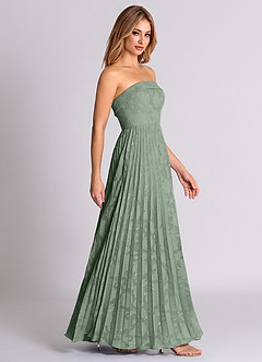 Azazie Mariana Bridesmaid Dresses Matcha A-Line Strapless Floral Burnout Convertible Dress image6