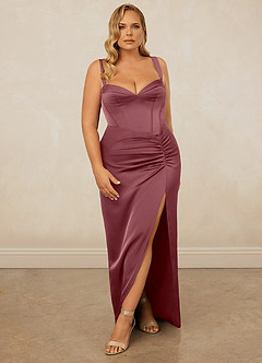 Christian Siriano Bridal for Azazie 1017 Bridesmaid Dresses Desert Rose Sheath Sweetheart Neckline Stretch Satin Dress image9