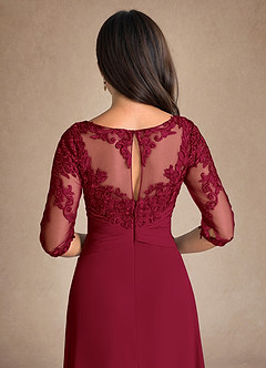 Azazie Marietta Mother of the Bride Dresses Burgundy A-Line Lace Dress image8