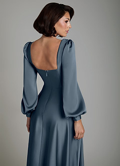 Azazie Solana Brautjungfernkleider A-Linie Langarm Stretch-Satin Kleid Zwielichtviolett image4