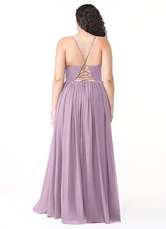Azazie Aaida Brautjungfernkleider A-Linie Korsett Chiffon Kleid Blauregen image8