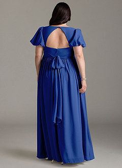 Azazie Madisynn Maternity Bridesmaid Dresses Bow Chiffon Floor-Length Dress image6