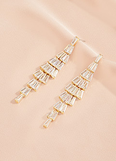 front Zirconia Tassel Drop Earrings