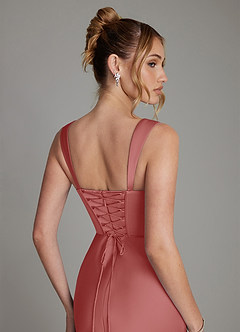 Azazie Agustina Robes de demoiselle d'honneur Robe Sirène en Satin extensible Corset Antique Rose image6