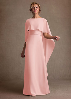 Azazie Marilla Mother of the Bride Dresses Powder Pink A-Line Pleated Chiffon Dress image1