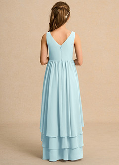 Azazie Kitten Girls Formal Flower Girl Dresses Sea Glass A-Line Chiffon Dress image2