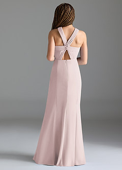 Azazie Rue Junior 인어 사이드 슬릿 쉬폰 플로어 길이 주니어 신부 들러리 드레스 image2