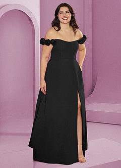 Barbie ♥ Azazie Jurken voor bruidsmeisjes Converteerbaar Jurk van Chiffon met A-Lijn Off the Shoulder Zwart image11