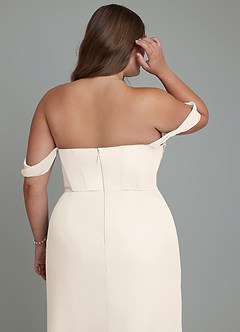Azazie Johana Bridesmaid Dresses White Alabaster Mermaid Off the Shoulder Chiffon Convertible Dress image7