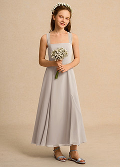 Azazie Tater Junior Formal vestidos de niña de las flores Vestido de Escarcha de Gasa de Corte En A con Plisado image5