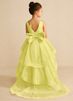 Azazie Pumpkin Flower Girl Dresses Canary A-Line Convertible Tulle Dress image1