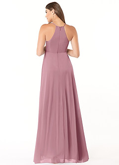 Azazie Annabelle Maternity Bridesmaid Dresses A-Line V-Neck Pleated Mesh Floor-Length Dress image2