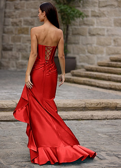 Siren Red Mermaid Prom Dress image8
