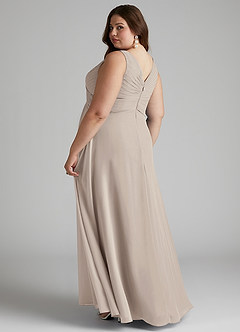 Azazie Flora Bridesmaid Dresses Frost A-Line Pleated Chiffon Dress image11