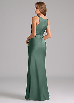 Azazie Allettie Bridesmaid Dresses Eucalyptus Mermaid Stretch Satin Dress image2