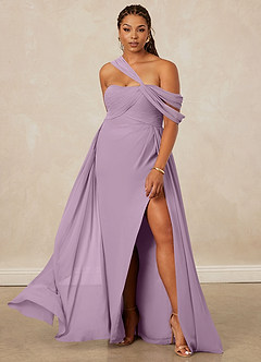 Christian Siriano Bridal for Azazie 1014 Bridesmaid Dresses Wisteria A-Line Off the Shoulder Chiffon Dress image9