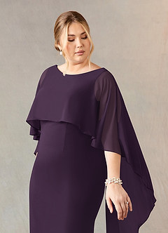 Azazie Dion Mother of the Bride Dresses Plum Sheath Scoop Stretch Crepe Dress image5