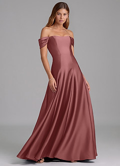 Azazie Seriana Bridesmaid Dresses Amethyst A-Line Off the Shoulder Stretch Satin Convertible Dress image4