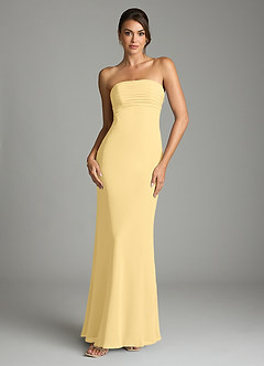 Azazie Saylor Bridesmaid Dresses Butter Mermaid Strapless Chiffon Dress image3