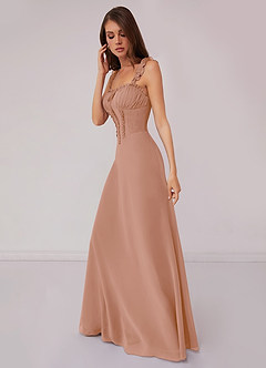 Barbie ♥ Azazie Bridesmaid Dresses Champagne Rose A-Line Sweetheart Neckline Chiffon Dress image3