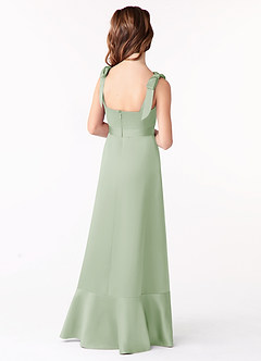 Azazie Barbara Junior A-Linie Schleifen Matte Satin Kleid Blushing Pink image3