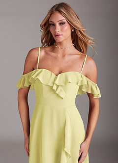 Azazie Lyra Brautjungfernkleider Wandelbar A-Linie Cabrio Chiffon Kleid Zitronensorbet image2