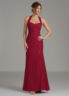 Azazie Destiny Bridesmaid Dresses Burgundy Mermaid Sweetheart Neckline Chiffon Dress image4
