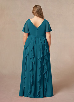 Azazie Watson Mother of the Bride Dresses Ink Blue A-Line V-Neck Chiffon Dress image7